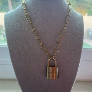 Repurposed authentic louis vuitton lock Necklace